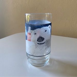 Vintage 1995 Coca Cola Always Cool Polar Bear Drinking Glass Single Cup 16 Oz